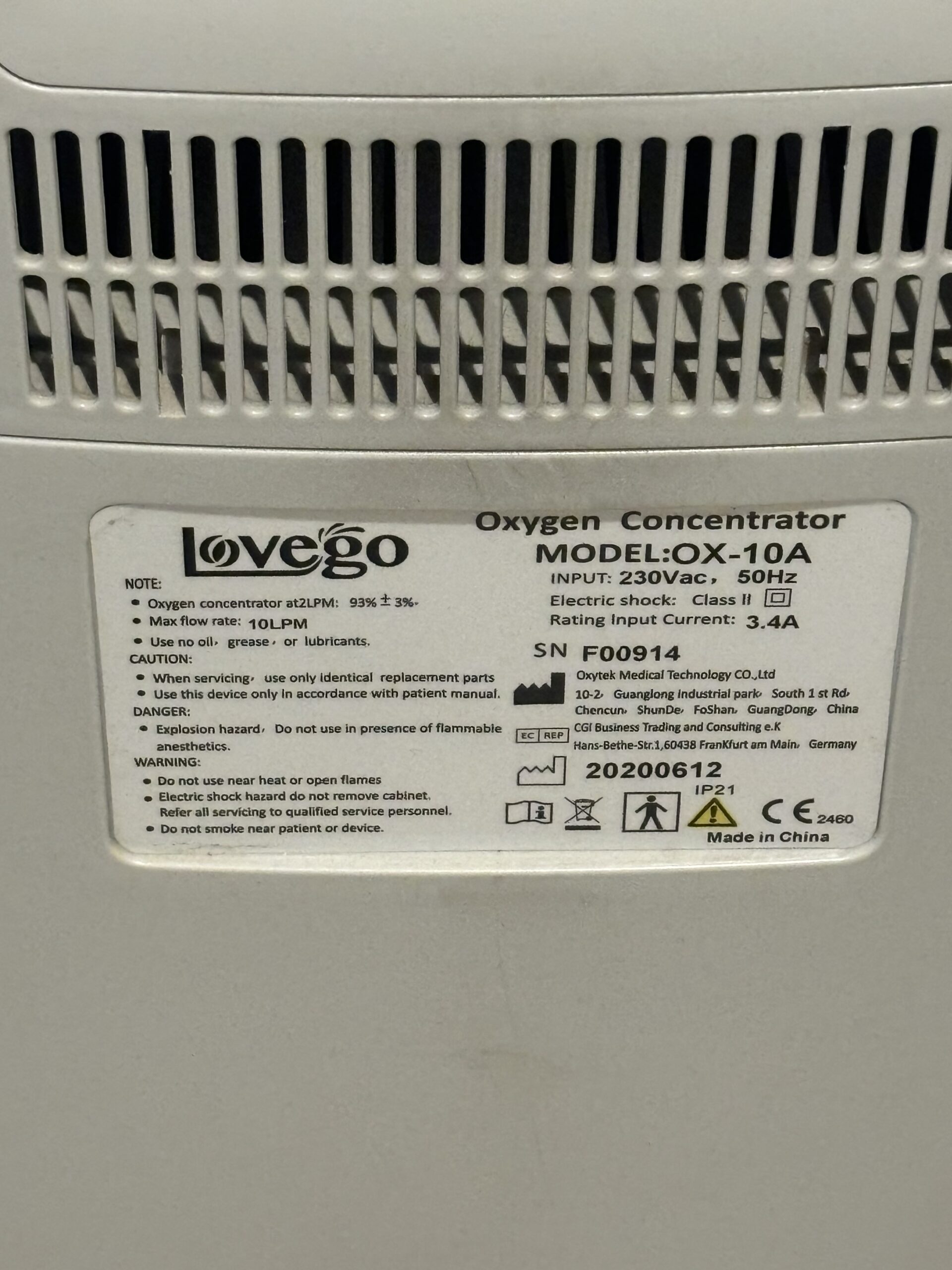 LoveGo oxygen concentrator
