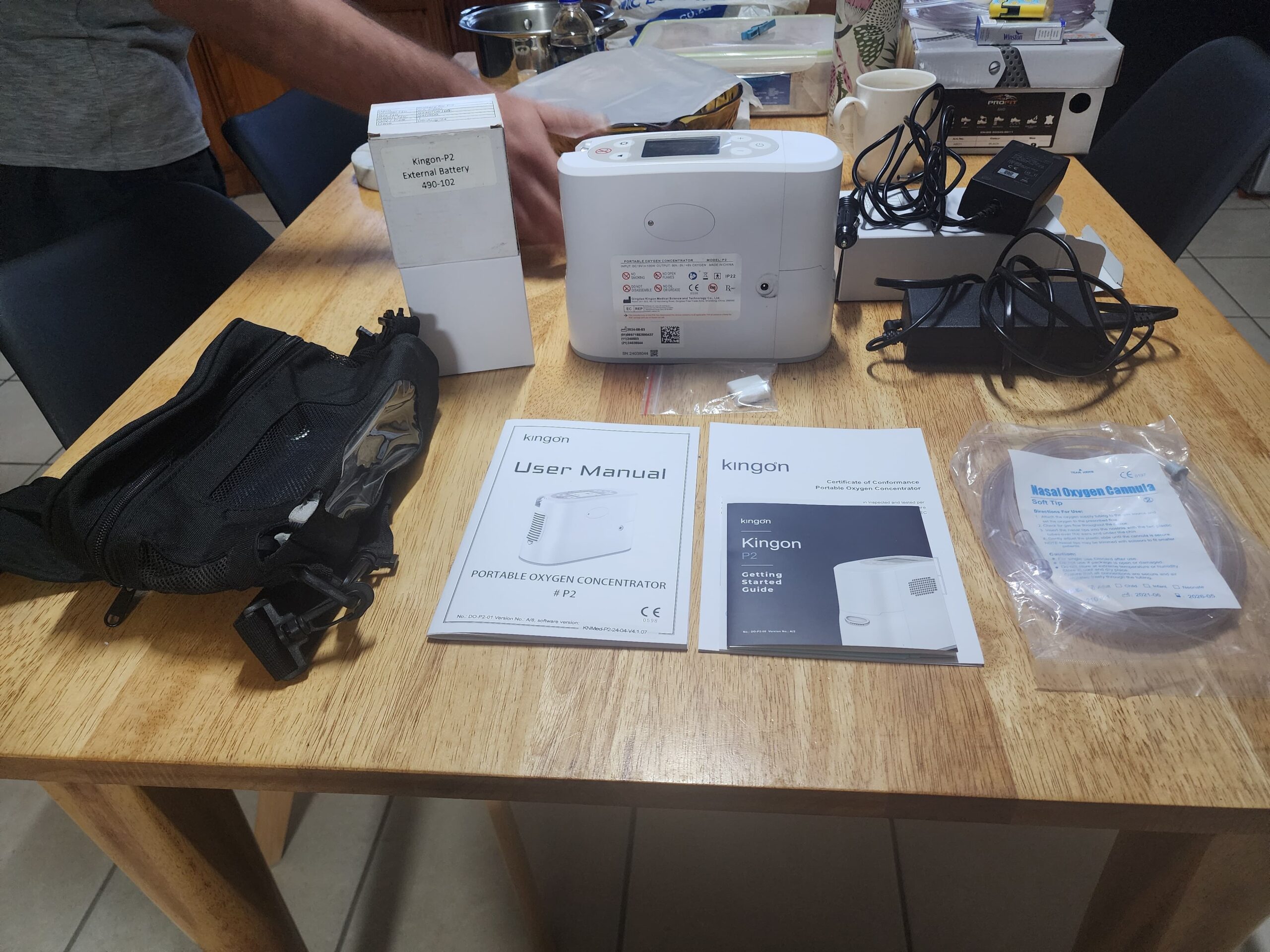Kingon P2 Portable Oxygen Concentrator with Extra Battery