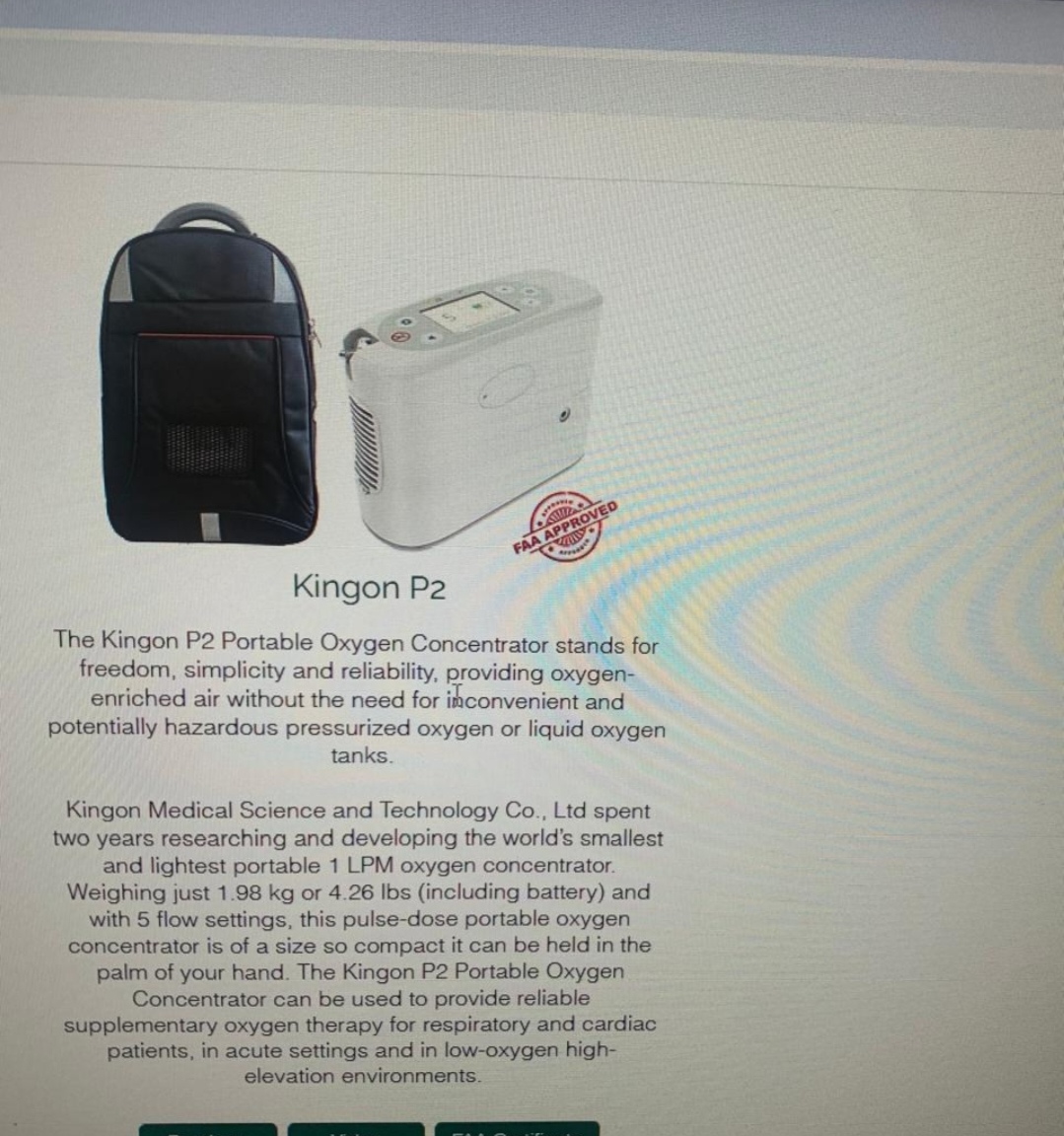 Kingon P2 Portable Oxygen Concentrator