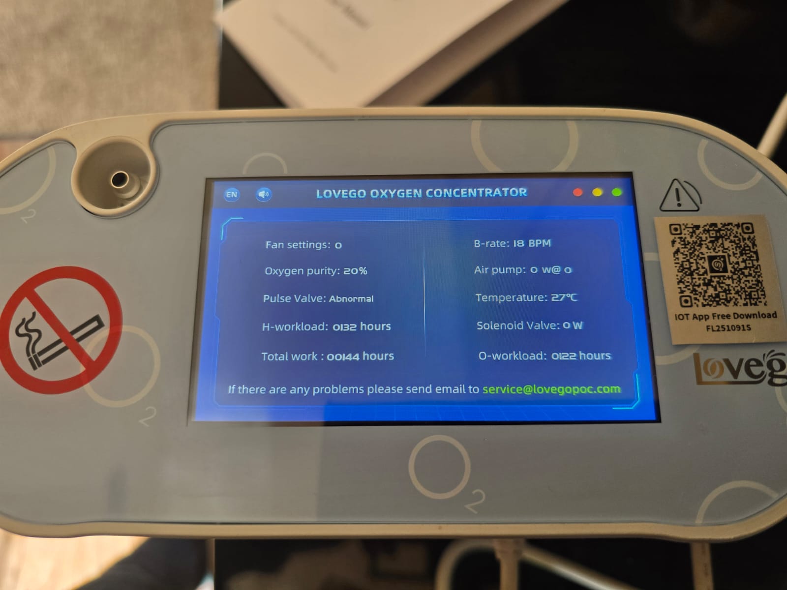 Portable oxygen concentrator machine (Lovego SG02 5lt)