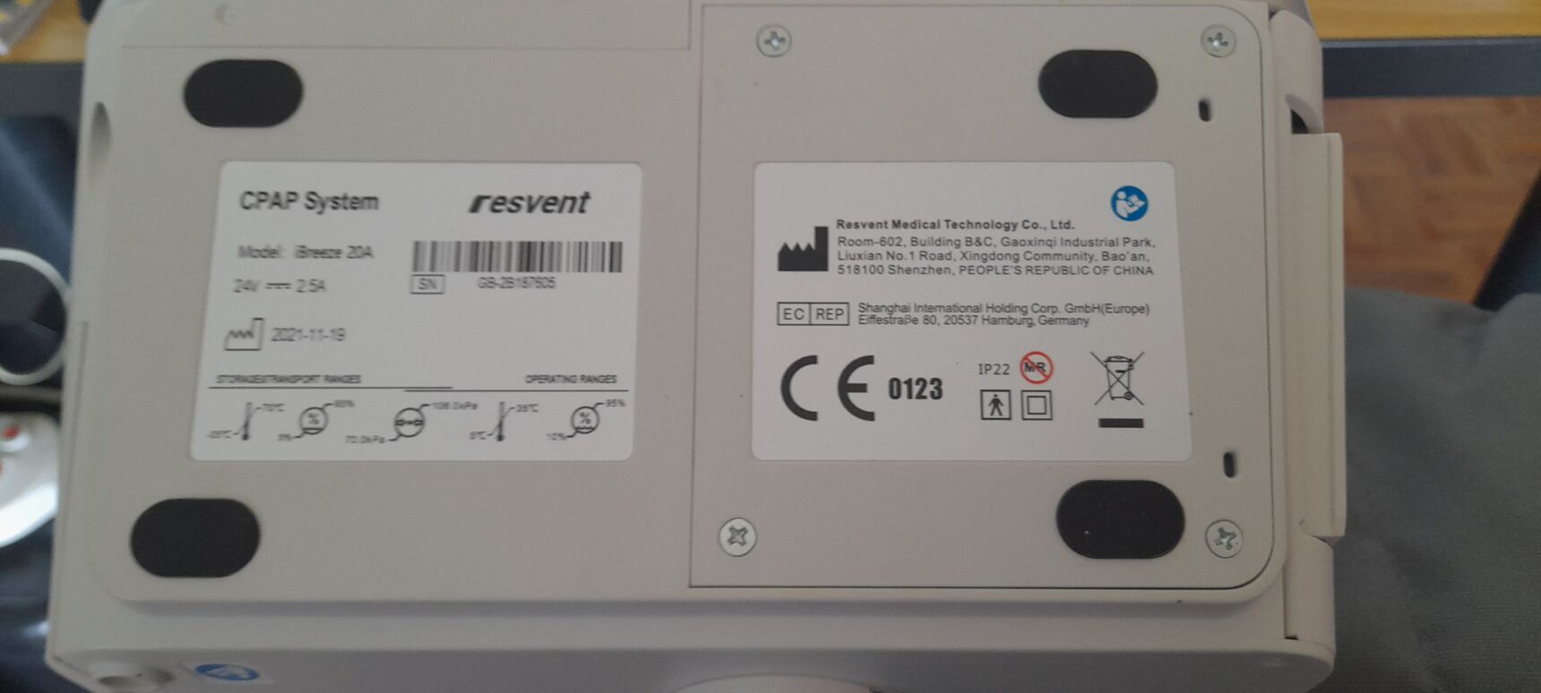 Cpap / Apap Resvent iBreez 20A