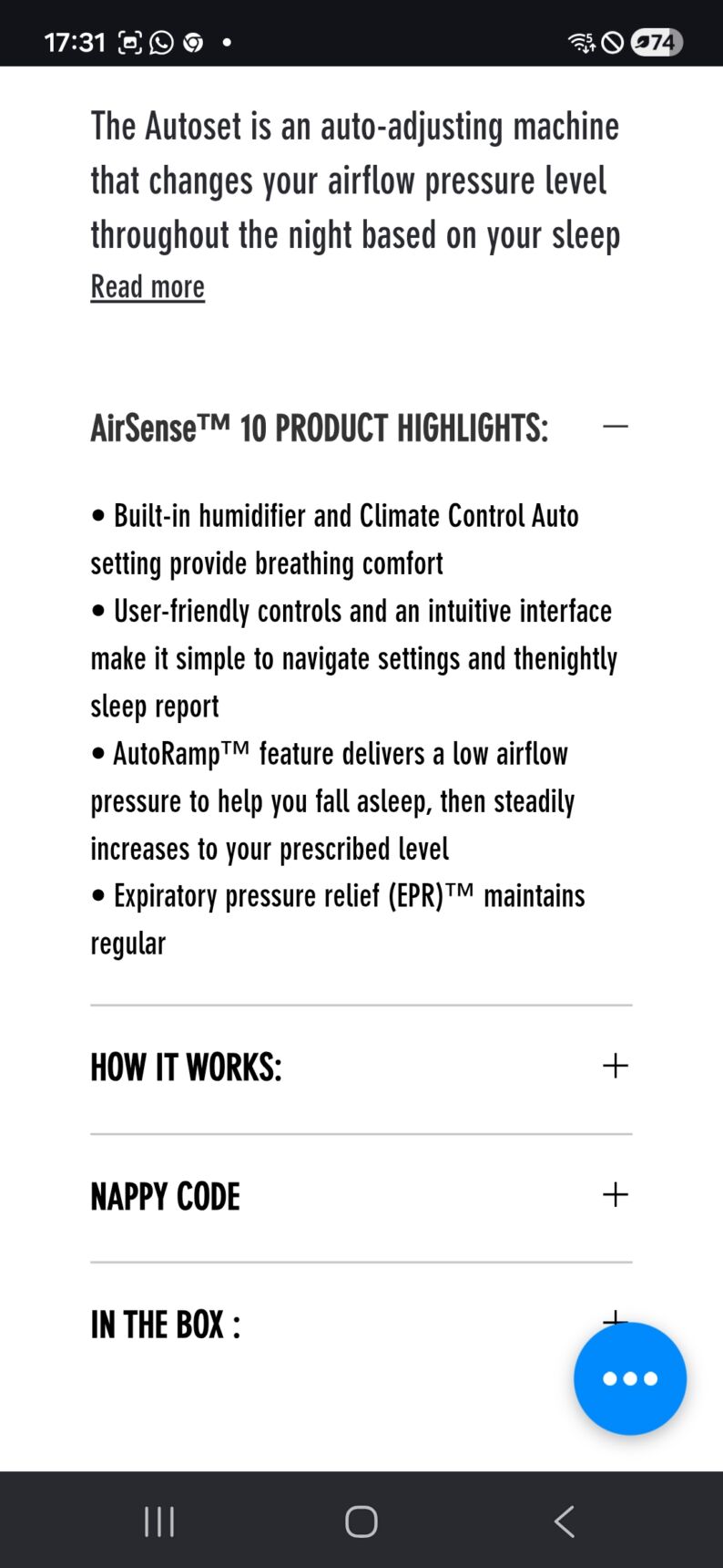 ResMed Airsense CPAP Autosense 10