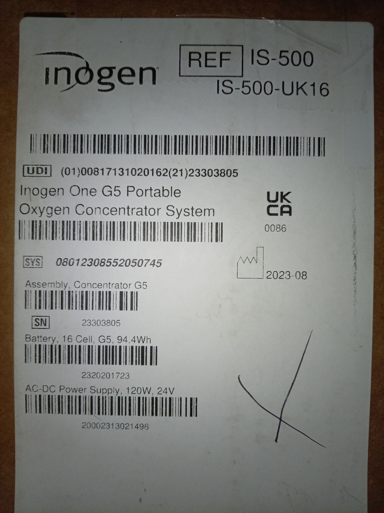 Inogen One G5 Portable Oxygen Concentrator, 16 Cell. Brand new