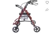 4 wheel walker/rollater with seat, brakes and basket